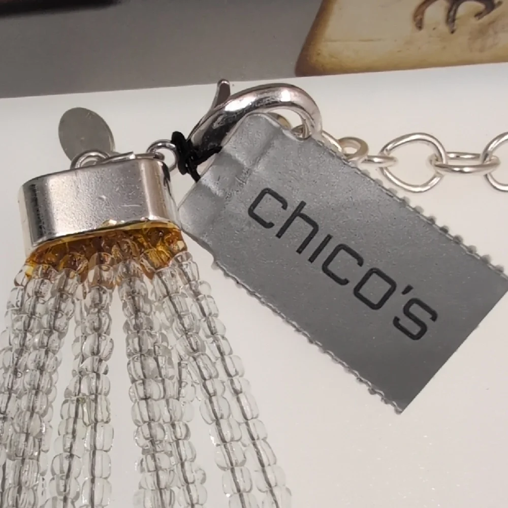 Chico's Black and Silver Beaded Necklace - Picture 3 of 6